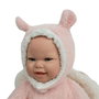Muñecas Arias - Poupée reborn Kira 45 cm, robe rose, avec sac de couchage, jouet pour enfants de 3 ans et plus