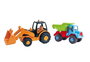 AVC - Camion Benne avec Excavatrice - Jouet en Plastique - Langues : Espagnol, Anglais, Français, Portugais, Italien, Allemand - 64 x 23 x 16 cm