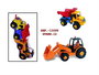 AVC - Camion Benne avec Excavatrice - Jouet en Plastique - Langues : Espagnol, Anglais, Français, Portugais, Italien, Allemand - 64 x 23 x 16 cm