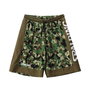 Short de Basket pour Homme Spalding Marron Vert militaire Réversible XL