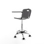 Tabouret Taburete Robledo Pivotant Chlorure de polyvinyle Gris clair Structure chromée Non applicable Sans appui-tête Roulettes autofreinées