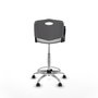 Tabouret Taburete Robledo Pivotant Chlorure de polyvinyle Gris clair Structure chromée Non applicable Sans appui-tête Roulettes autofreinées