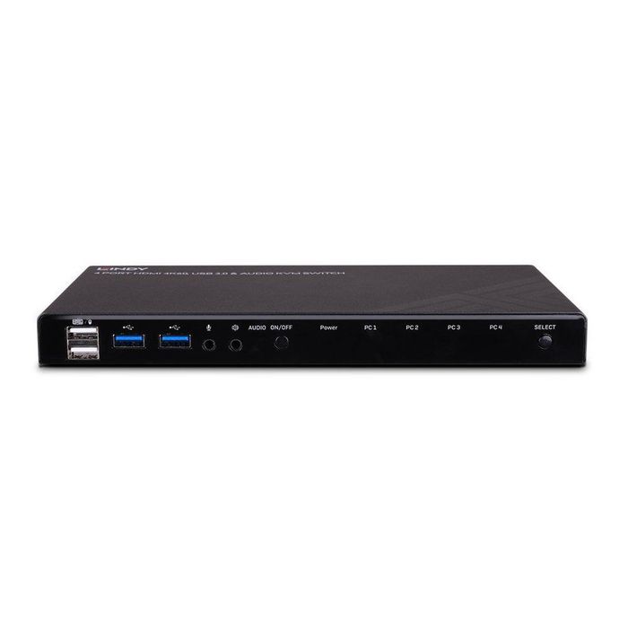 Lindy Switch KVM HDMI 4K60 avec USB 3.0, Audio et 4 ports pour contrôle de 4 PC depuis un seul poste