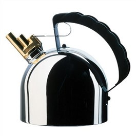 Alessi 9091 Bouilloire électrique en acier inoxydable 18/10 avec sifflet mélodique, design Richard Sapper