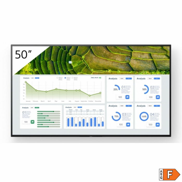 Sony FW-50BZ30L - Écran digital signage LCD 4K Ultra HD 127 cm (50") Android, WiFi, HDMI, USB, HDR, fonctionne 24/7