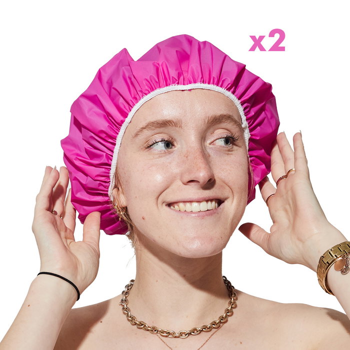 Cosmetic Club Lot de 2 Bonnets de Bain en PVC Cosmetic Club Lot de 2 Bonnets de Bain en PVC