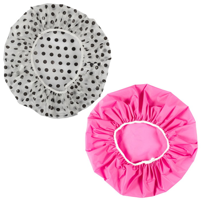 Cosmetic Club Lot de 2 Bonnets de Bain en PVC Cosmetic Club Lot de 2 Bonnets de Bain en PVC