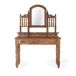 GINER Y COLOMER - Coiffeuse en bois d'acacia naturel couleur noisette - 165 x 120 x 60 cm