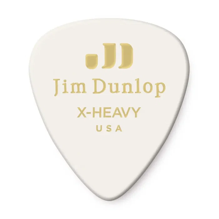 DUNLOP Pack de 12 médiators Genuine Celluloid Blanc - X Heavy