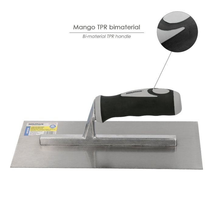 WOLFPACK LINEA PROFESIONAL Llana professionnelle lisse avec manche en polypropylène 280x120 mm WOLFPACK LINEA PROFESIONAL Llana professionnelle lisse avec manche en polypropylène 280x120 mm