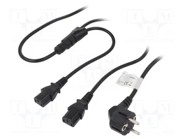 LOGILINK Câble d'alimentation H05VV-F CEE 7/7 vers 2x IEC C13 femelle, 1,5m
