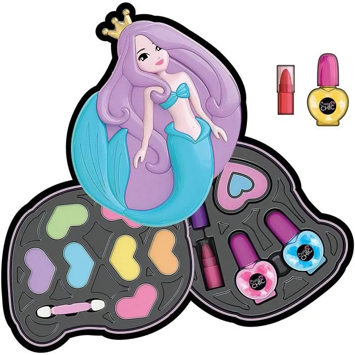 Clementoni Crazy Chic - Palette de maquillage Sirène, coffret avec 2 palettes de fards à paupières pour enfants à partir de 6 ans Clementoni Crazy Chic - Palette de maquillage Sirène, coffret avec 2 palettes de fards à paupières pour enfants à partir de 6 ans