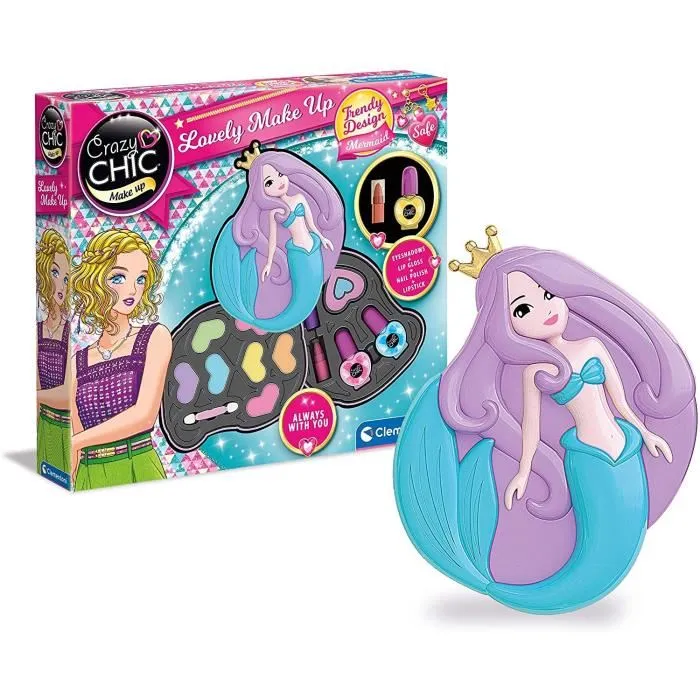 Clementoni Crazy Chic - Palette de maquillage Sirène, coffret avec 2 palettes de fards à paupières pour enfants à partir de 6 ans Clementoni Crazy Chic - Palette de maquillage Sirène, coffret avec 2 palettes de fards à paupières pour enfants à partir de 6 ans