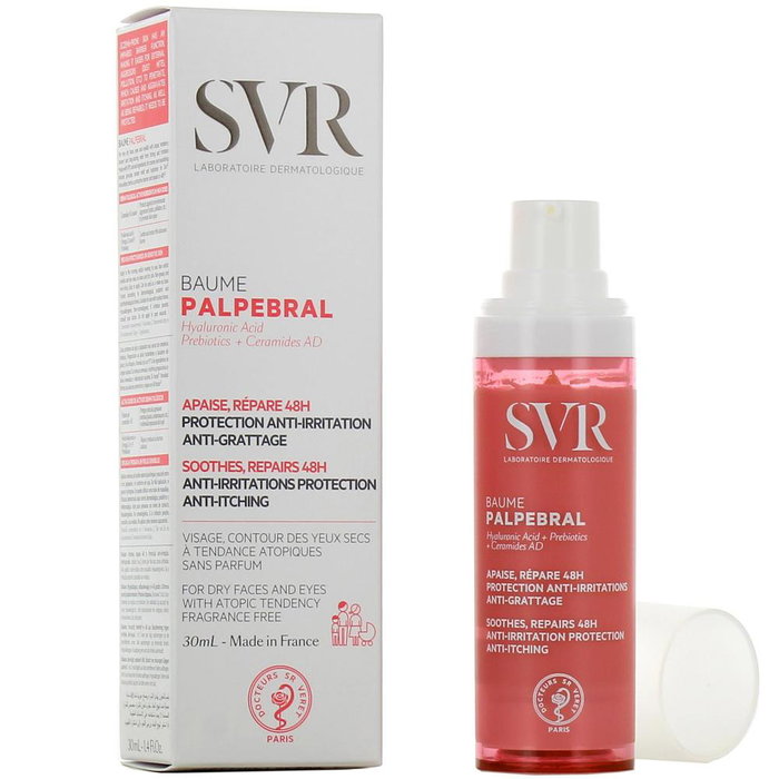 SVR Baume Palpebral 30 ml - Soin hydratant réparateur contour des yeux riche en acide hyaluronique et céramides - Eczéma atopique SVR Baume Palpebral 30 ml - Soin hydratant réparateur contour des yeux riche en acide hyaluronique et céramides - Eczéma atopique