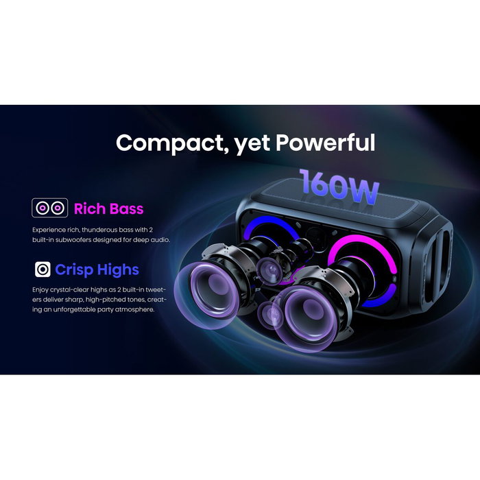 Hisense Party Rocket 160 Enceinte Nomade Bluetooth 160 W Noir