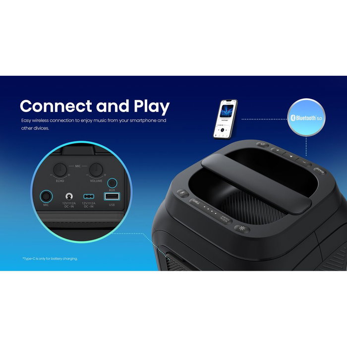 Hisense Party Rocket 160 Enceinte Nomade Bluetooth 160 W Noir