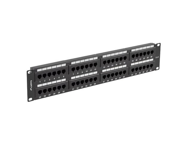 Lanberg Patch Panel 48 Ports Cat.6 RJ-45 2U 19" Noir Lanberg Patch Panel 48 Ports Cat.6 RJ-45 2U 19" Noir