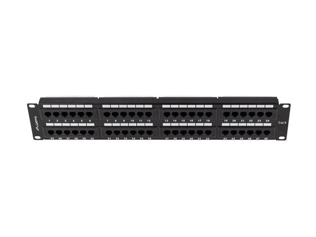 Lanberg Patch Panel 48 Ports Cat.6 RJ-45 2U 19" Noir Lanberg Patch Panel 48 Ports Cat.6 RJ-45 2U 19" Noir