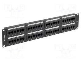 Lanberg Panneau de brassage 48 ports RJ-45 Cat.6 2U noir