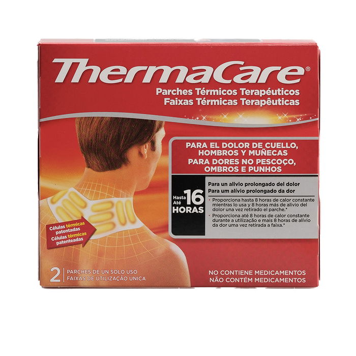 Thermacare Patchs Thermiques Cou et Épaule - Soulagement Douleur Musculaire et Articulaire - 2 Unités