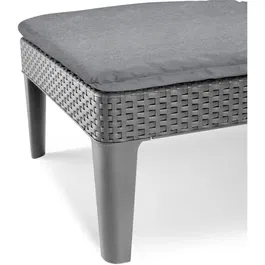 Allibert by KETER Bain de soleil Jaipur - Résine imitation rotin tressé gris clair avec coussin, 4 positions, 187 x 58 x 29 cm