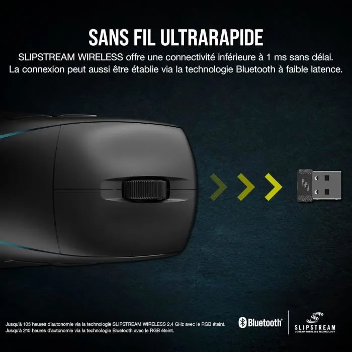 Corsair M75 Wireless Souris Gamer Noire Ambidextre Légère