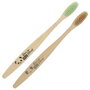 Cosmetic Club Lot de 2 brosses à dents en bambou douces, modèles assortis