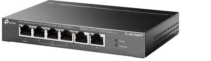 Omada TL-SG1006PP - Switch de bureau Gigabit non géré 6 ports avec 4 ports PoE (1 PoE++ 60W et 3 PoE+ 30W) Omada TL-SG1006PP - Switch de bureau Gigabit non géré 6 ports avec 4 ports PoE (1 PoE++ 60W et 3 PoE+ 30W)