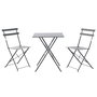 Ensemble Table + 2 Chaises Home ESPRIT Gris 60 x 60 x 71 cm