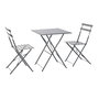 Ensemble Table + 2 Chaises Home ESPRIT Gris 60 x 60 x 71 cm