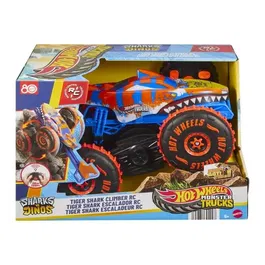 Hot Wheels JFR39 Monster Trucks - Véhicule Tiger Shark Escaladeur à Piles avec Queue Extensible, pour Enfants 5 ans et plus