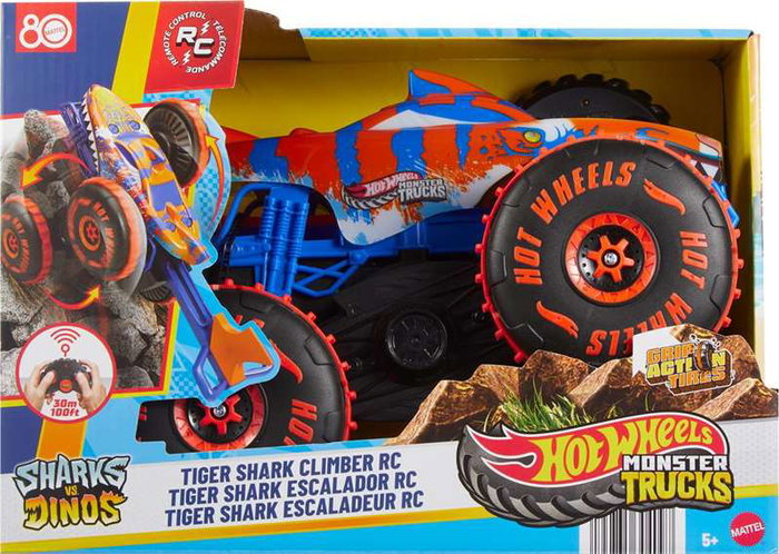 Hot Wheels Monster Trucks Tiger Shark Escaladeur Radiocommandé Hot Wheels Monster Trucks Tiger Shark Escaladeur Radiocommandé