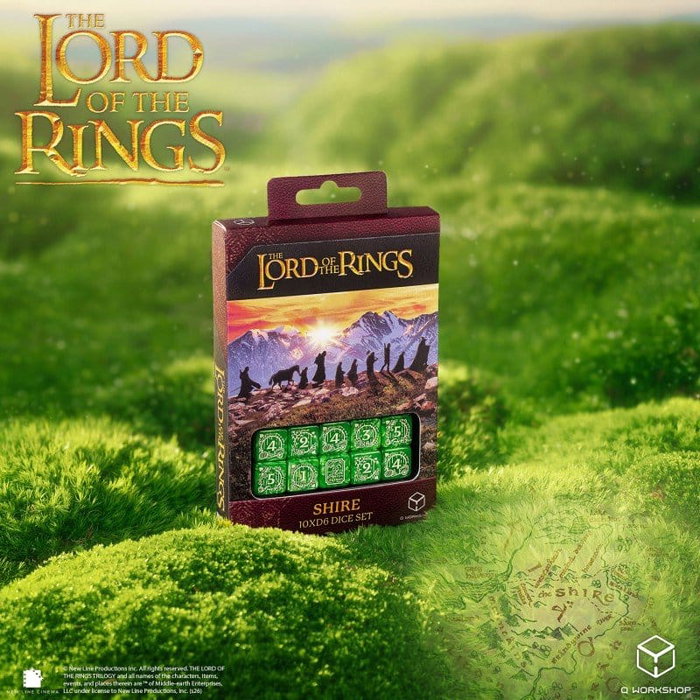 Q Workshop Le Seigneur des Anneaux : pack de 10 dés D6 La Comté