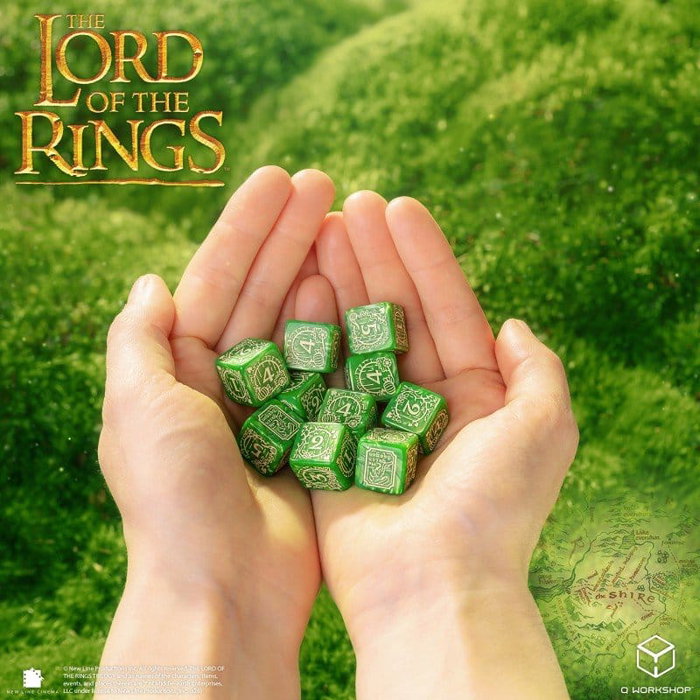 Q Workshop Le Seigneur des Anneaux : pack de 10 dés D6 La Comté