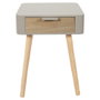 Home Deco Factory Table de chevet avec tiroir marron taupe
