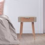Home Deco Factory Table de chevet avec tiroir marron taupe