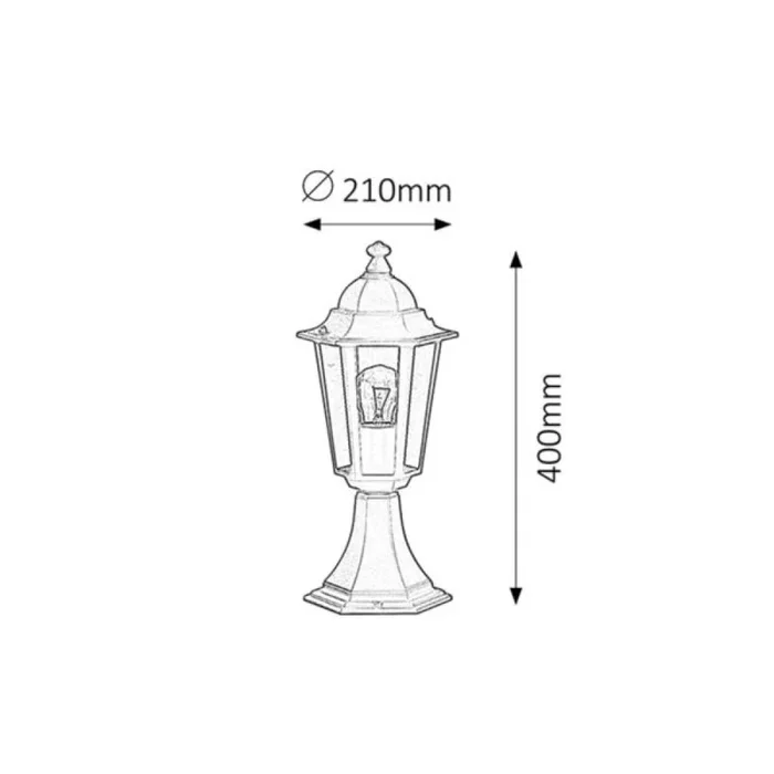 RABALUX Luminaire d'extérieur sur pied "Velence" blanc RAB-8205, IP43, hauteur 40 cm, avec douille E27