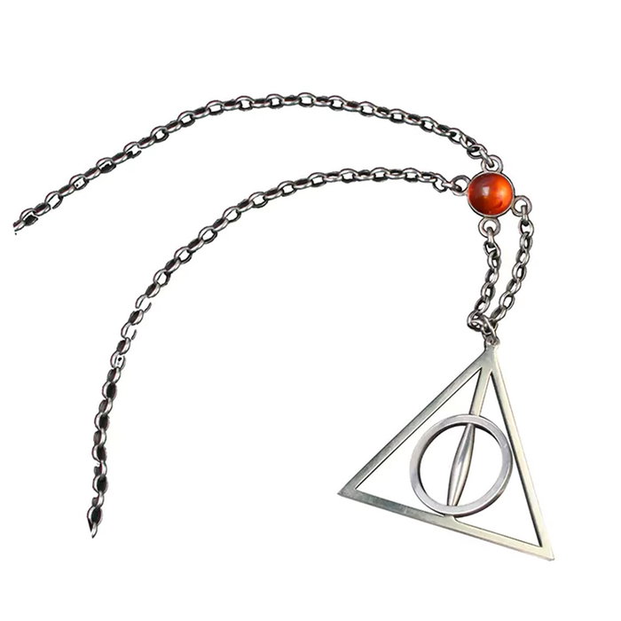 The Noble Collection Pendentif Harry Potter Reliques de la Mort Argent avec chaîne 80 cm et coffret
