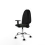 PIQUERAS Y CRESPO Chaise de bureau Algarra, Tissu Noir, Base Chromée