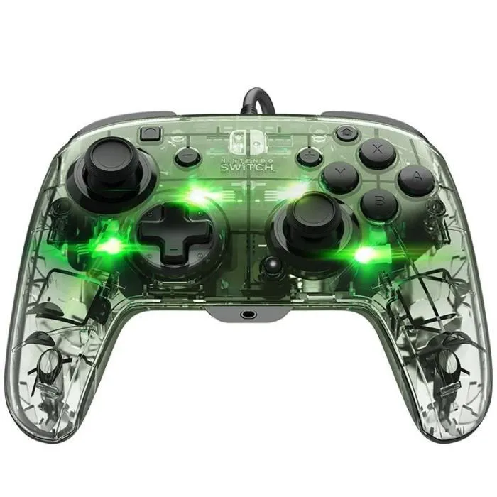 PDP Manette Afterglow Wired LED pour Nintendo Switch et OLED - Éclairage LED Prismatique à Gradation et Couleurs Personnalisables - Transparente PDP Manette Afterglow Wired LED pour Nintendo Switch et OLED - Éclairage LED Prismatique à Gradation et Couleurs Personnalisables - Transparente