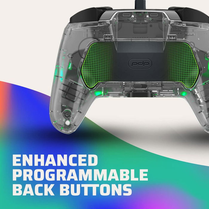 PDP Afterglow Deluxe+ Manette filaire avec éclairage LED - Transparent