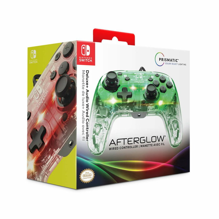PDP Afterglow Deluxe+ Manette filaire avec éclairage LED - Transparent