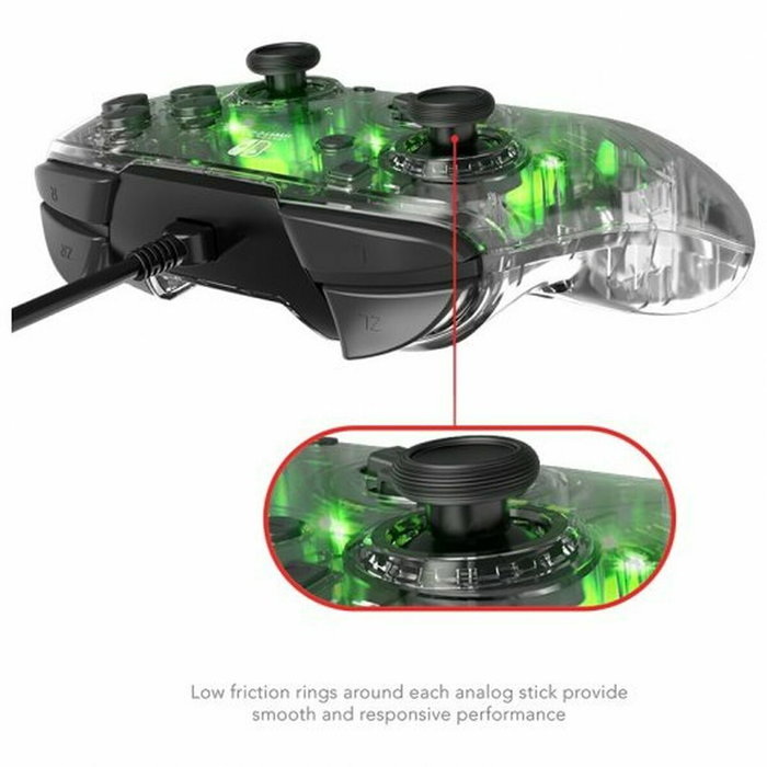 PDP Afterglow Deluxe+ Manette filaire avec éclairage LED - Transparent