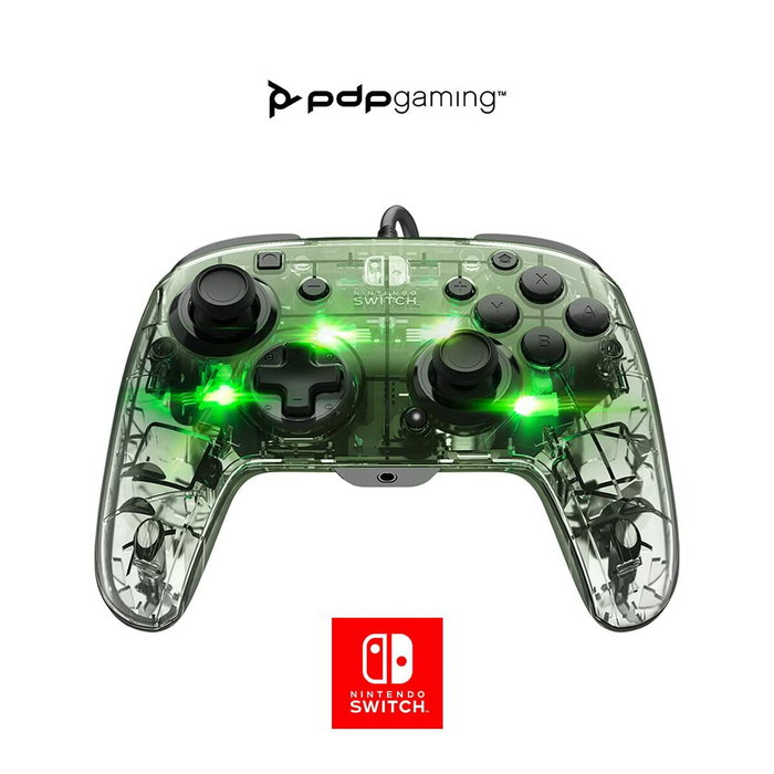 PDP Afterglow Deluxe+ Manette filaire avec éclairage LED - Transparent