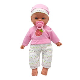 TACHAN Poupée bébé au corps mou avec sons et tétine, 41 cm