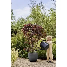ELHO Pot de fleurs Sereh Rond 60 - 110 L - Ø 59 x H 51 cm - Noir - Intérieur/Extérieur - 100% recyclé