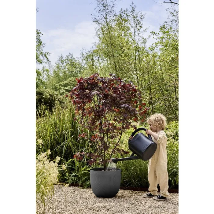 ELHO Pot de fleurs Sereh Rond 60 - 110 L - Ø 59 x H 51 cm - Noir - Intérieur/Extérieur - 100% recyclé