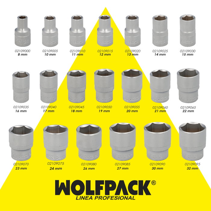 WOLFPACK LINEA PROFESIONAL Clé à douille hexagonale 1/2'' 18 mm