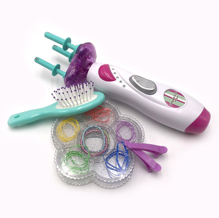 TACHAN Trenzador De Pelo avec Accessoires - Kit de Coiffure pour Enfants à partir de 5 ans (Gommes, Pinces, Cepillo, Manuel Multilingue)