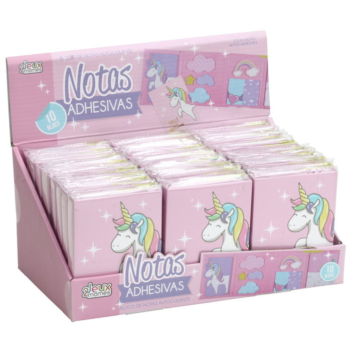Jeux 2 momes Set de 10 blocs de notes adhésives Licorne Jeux 2 momes Set de 10 blocs de notes adhésives Licorne